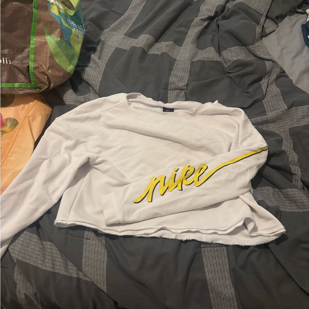 Nike White Long Sleeve with Yellow Script